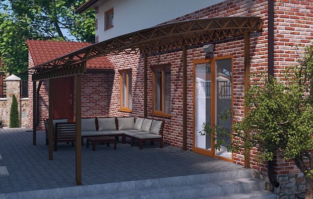 Навес для террасы из поликарбоната прозрачный Навес для террасы из поликарбоната прозрачный