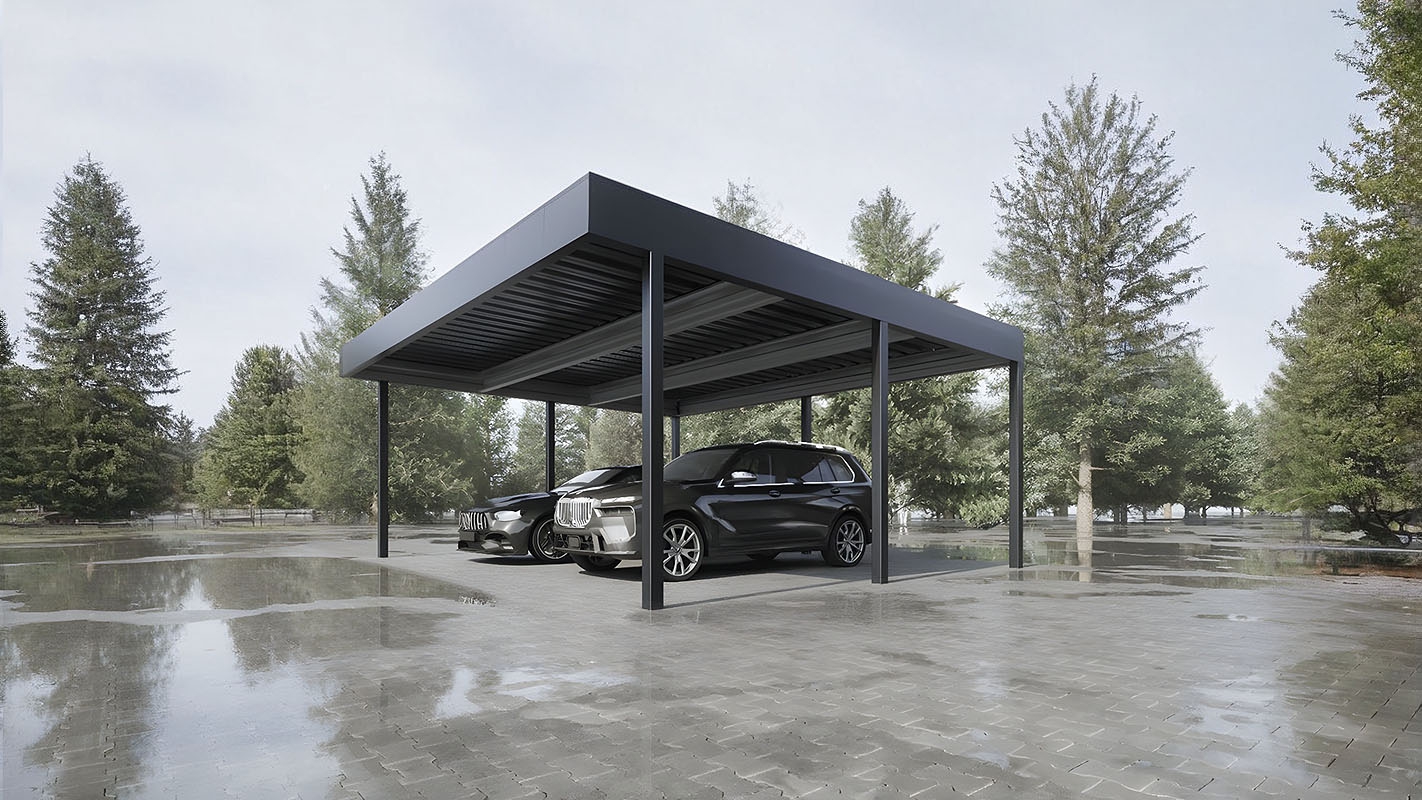 Хай-тек автонавес из поликарбоната для парковки Навес-беседка в парке с сотовым поликарбонатом